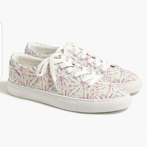 J. Crew Tie-dyed Road Trip Sneakers White Multicolor NWT